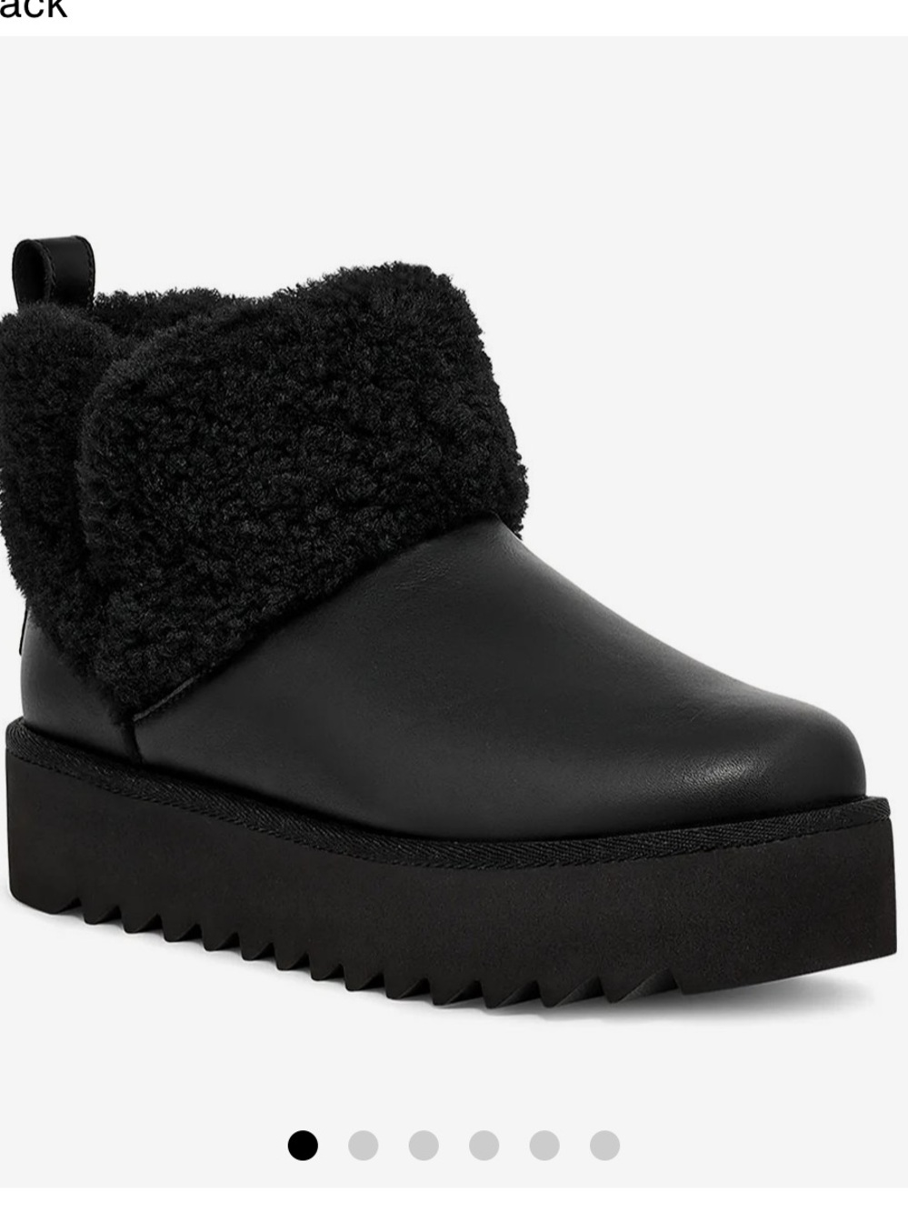UGG Black Shearling-Cuff Platform Ankle Boots